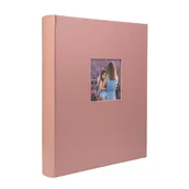 Albumy fotograficzne - Album tradycyjny na zadjęcia wklejane Belize jasny róż 100 czarnych stron - miniaturka - grafika 1