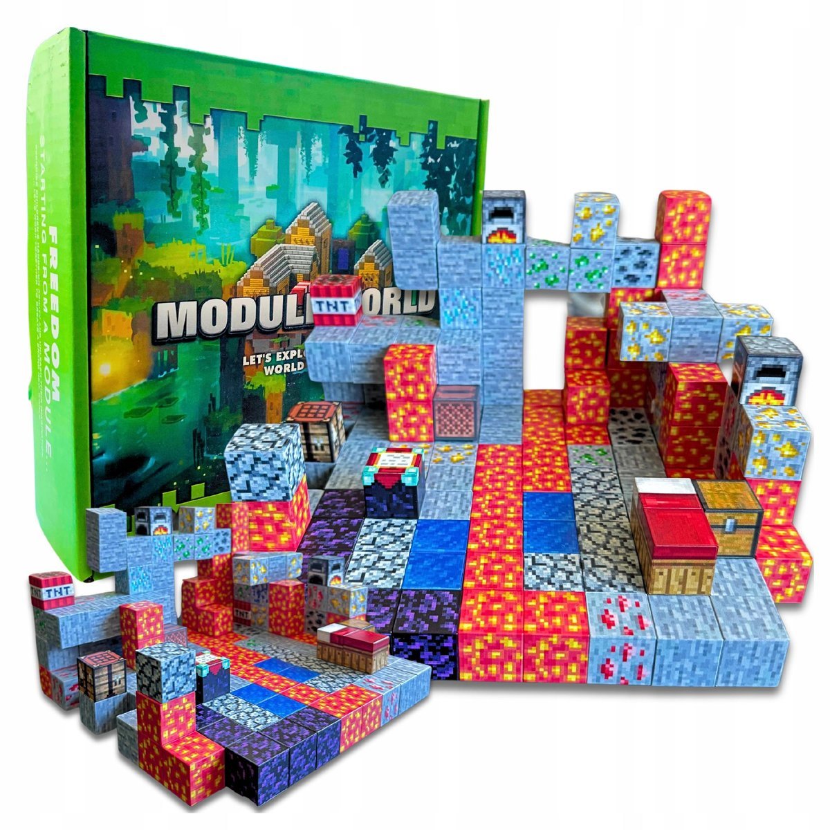 Zestaw Klocków Magnetycznych 143el Piksele Bloki Na Magnes Module World