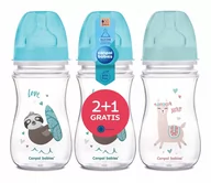 Butelki dla niemowląt - Canpol babies zestaw 3 butelek szerokich antykolkowych 240ml Exotic ze smoczkami 3m+ - miniaturka - grafika 1