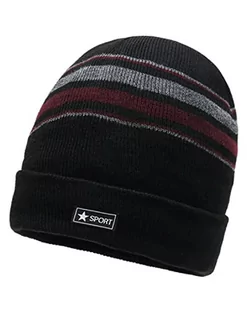 CM-Kid Zimowa czapka beanie, termiczna dzianinowa czapka do biegania, czapka zimowa dla mężczyzn i kobiet, czerwona, czerwony, jeden rozmiar - Czapki damskie - miniaturka - grafika 1