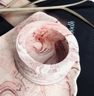 Świeczniki - Świecznik T-light terracotta marmur - miniaturka - grafika 1