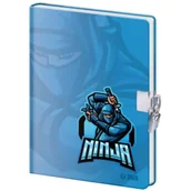 Szkolne artykuły papiernicze - Helma Pamiętnik z kłódką B6/60K gładki Ninja - miniaturka - grafika 1