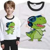 Piżamy dla dziewczynek - Piżama dziecięca Dinozaur T Rex ze Słuchawkami Muzyka 86/92 - VoloDonum - miniaturka - grafika 1