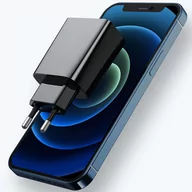 Ładowarki do telefonów - Ładowarka sieciowa Alogy szybka USB-C PD 20W + Kabel USB-C - Lightning 1m Czarny - miniaturka - grafika 1