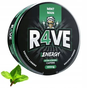 MINT MAN/MIĘTA Woreczki Energetyczne R4VE Snusy z Kofeina 100mg - Gumy do żucia, lizaki, dropsy - miniaturka - grafika 1