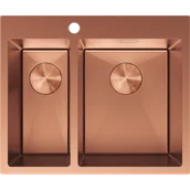 Zlewozmywaki - Mexen Flexo zlewozmywak stalowy 1,5-komorowy 610 x 510 mm, miedź - 6446611500-65 - miniaturka - grafika 1