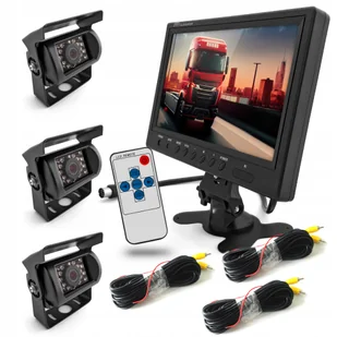 3x Kamera Cofania Monitor 9 Cali Bus Tir Diody Ir - Kamery cofania - miniaturka - grafika 1