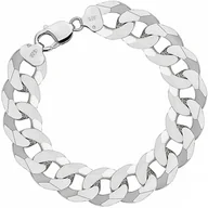 Bransolety męskie - Bransoletka Srebrna Pancerka Męska Pełna Diamentowana 1,40 cm Grawer Gratis - miniaturka - grafika 1