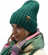 Czapki damskie - Stylowa DAMSKA Czapka CIEPŁA wełniana POLSKI produkt ZIMA modny fason WEŁNA - miniaturka - grafika 1