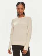 Swetry damskie - Calvin Klein Sweter K20K207575 Beżowy Regular Fit - miniaturka - grafika 1