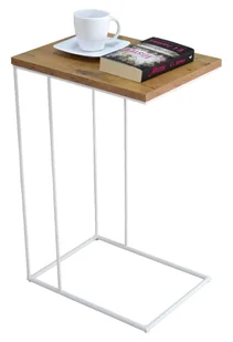 Skandynawski stolik pomocniczy dąb lancelot + biały L1-W10 - Ławy i stoliki kawowe Skandynawski stolik pomocniczy dąb lancelot + biały L1-W10 - Ławy i stoliki kawowe - miniaturka - grafika 1