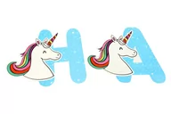 Urodziny dziecka - Girlanda Jednorożec Happy Birthday Niebieska - miniaturka - grafika 1