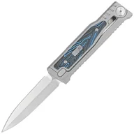 Noże - Nóż grawitacyjny Reate EXO-M OTF Gravity D/E Bead Blasted Titanium/Damascus Blue-Black G10, Satin Elmax - miniaturka - grafika 1