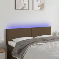Inne meble do sypialni - Lumarko Zagłówek do łóżka z LED, ciemnobrązowy, 144x5x78/88 cm, tkanina - miniaturka - grafika 1