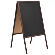 Tablice i flipcharty - Dwustronna tablica kredowa, stojąca, drewno cedrowe, 60 x 80 cm - miniaturka - grafika 1