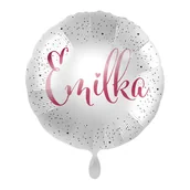 Balony i akcesoria - Balon imienny foliowy Emilka okrągły pakowany 43 cm - miniaturka - grafika 1