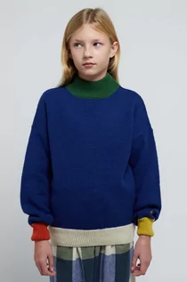 Swetry dla dziewczynek - Bobo Choses sweter z domieszką wełny dziecięcy kolor niebieski - grafika 1