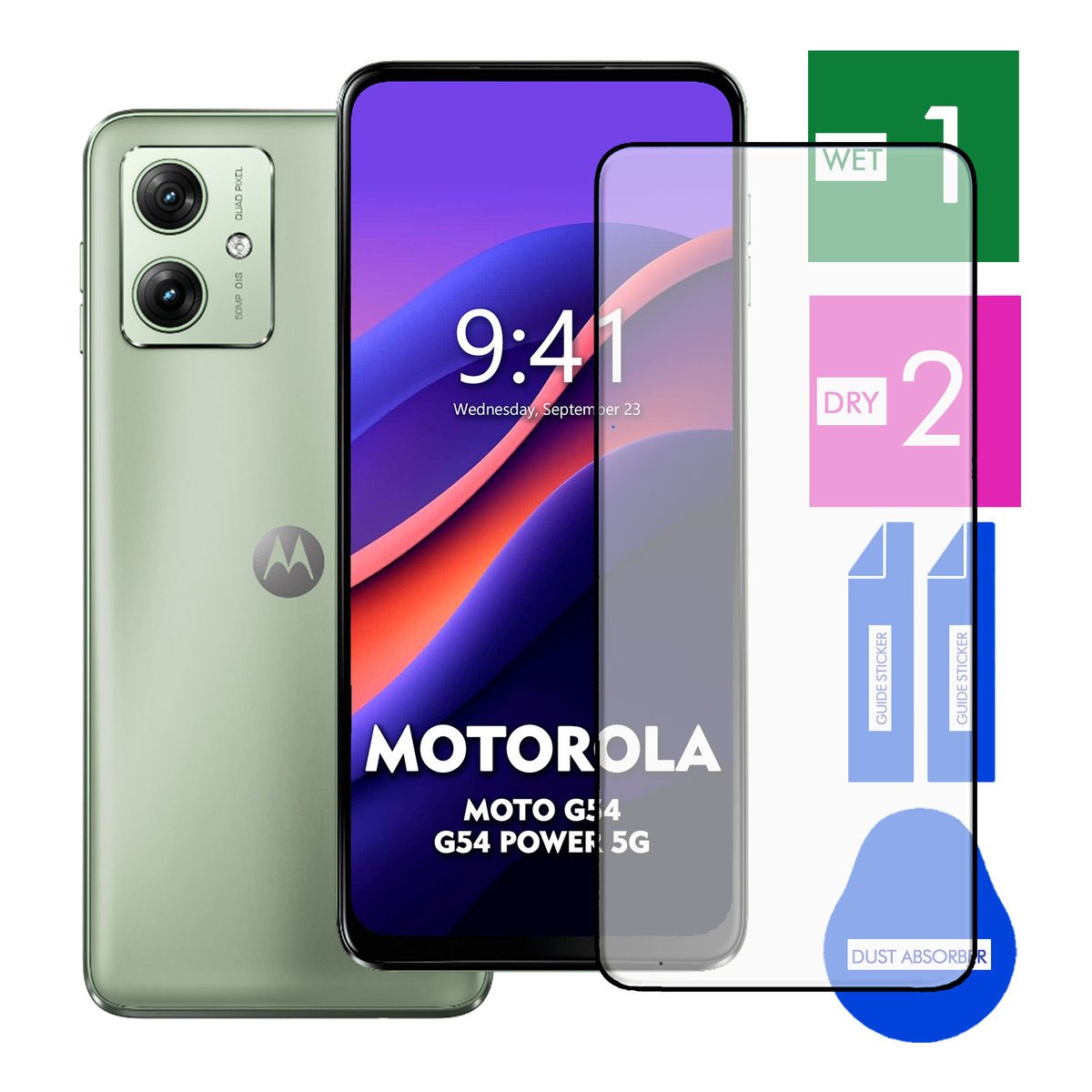 SZKŁO HARTOWANE DO MOTOROLA MOTO G54 G54 POWER 5G NA TELEFON PEŁNE 9H 5D