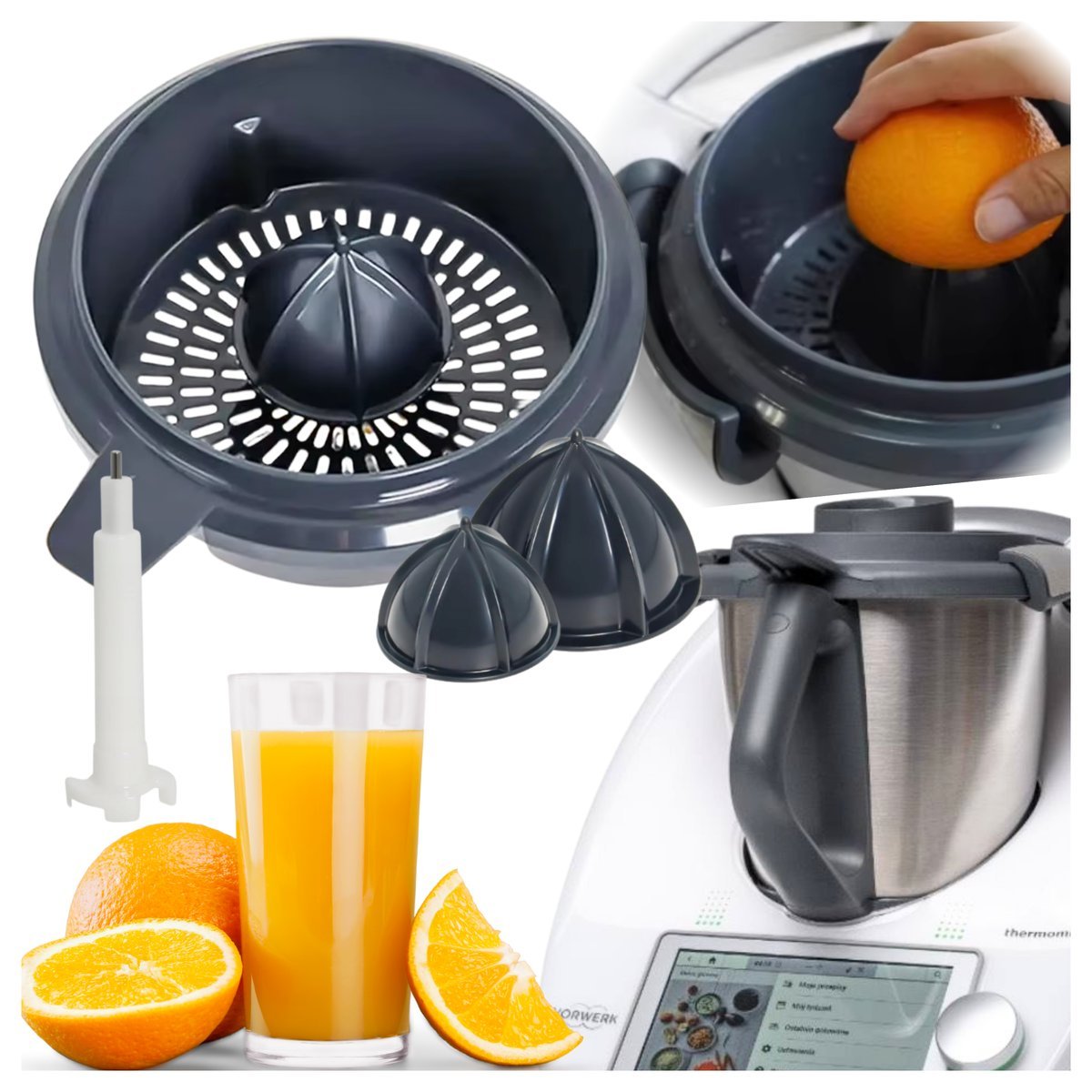 Wyciskarka do cytrusów do Thermomix TM5 TM6 nakładka do wyciskania soku sokownik obrotowa do Termomix MIXTER(R)
