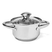 Garnki - Tadar GARNEK STALOWY Z POKRYWKĄ 12cm 0.8L SATYNOWY CORI - miniaturka - grafika 1