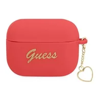 Akcesoria do słuchawek - Guess GUAPLSCHSR AirPods Pro cover czerwony/red Silicone Charm Heart Collection - miniaturka - grafika 1