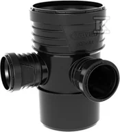 Łączniki, trójniki, kształtki - Wavin Czwórnik 2-płaszczyznowy kątowy, wersja standard, 110x50x50/87.5°, SITECH+ czarny - miniaturka - grafika 1