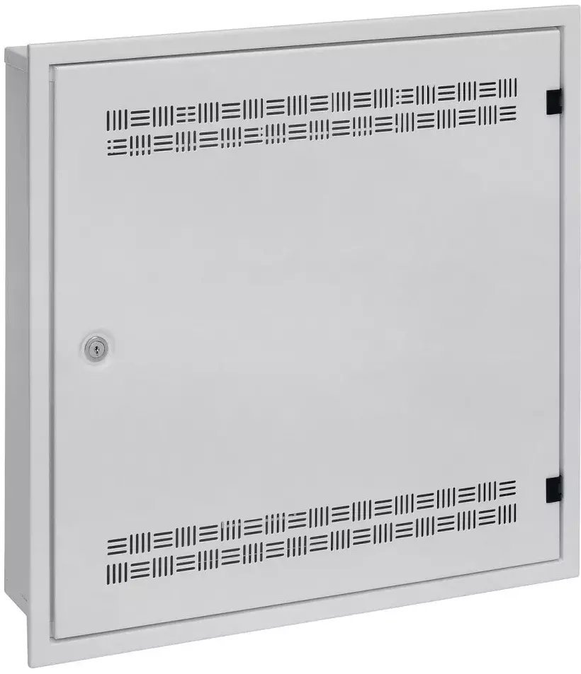 Szafa Solarix rozdzielacz LC-18 do ściany z listwami 2U, 4U i 11U 550x550 szary RAL7035 z ramką do zabudowy LC-18-55-15-W-G 86000548