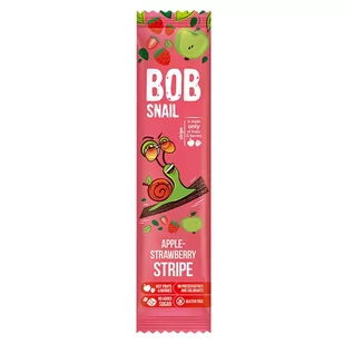 ECO-SNACK Bob Snail Stripe jabłko-truskawka 14g - Eco-Snack 4820206080721 - Zdrowa żywność - miniaturka - grafika 3