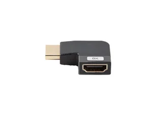Adapter hdmi(m)->hdmi(f) 8k kątowy lewo aluminium silver lanberg - Inne akcesoria audio-wideo - miniaturka - grafika 1