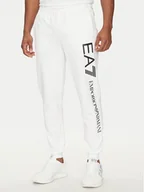 Spodnie sportowe męskie - EA7 Emporio Armani Spodnie dresowe 7M000571 AF13512 M0003 Biały Regular Fit - miniaturka - grafika 1
