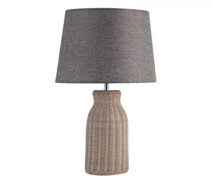 Searchlight EU60090WH - Lampa stołowa LIDO 1xE14/7W/230V rattan/szara - Lampy stojące - miniaturka - grafika 1