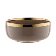 Miski i półmiski - Salaterka Berlotti 15 cm ze złotą obwódką brązowy - miniaturka - grafika 1