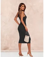 Sukienki - Elegancka midi sukienka na jedno ramię CAPRI - czarna - miniaturka - grafika 1