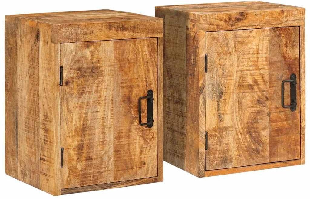vidaXL Stolik nocny 2 pcs Brązowy 35 x 33 x 48 cm Drewno z mango