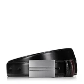 Paski - Męski pasek ze skóry z pełną klamrą czarny - miniaturka - grafika 1