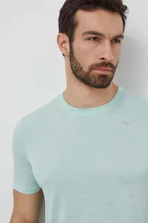 Koszulki męskie - Mizuno t-shirt do biegania Impulse kolor turkusowy J2GAA519 - grafika 1