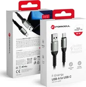Kable USB - FORCELL F-ENERGY C256 kabel USB A do Typ C QC3.0 3A 66W Cafule 3 m czarny - miniaturka - grafika 1