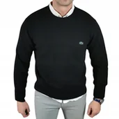 Swetry męskie - Sweter wełniany męski Lacoste AH2916-10 czarny - XL - miniaturka - grafika 1
