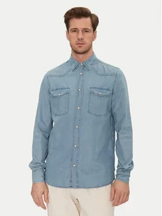 INDICODE Koszula jeansowa Ask 20-605 Niebieski Slim Fit - Koszule męskie - miniaturka - grafika 1