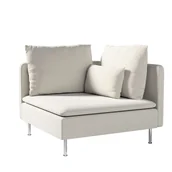 Pokrowce na meble - Dekoria pl pl Pokrowiec na sekcję narożną Söderhamn jasno szary welwet 99 x 99 x 83 cm Ingrid 1008-705-40 - miniaturka - grafika 1