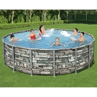 Baseny ogrodowe - Bestway Basen Power Steel z zestawem akcesoriów, 488x122 cm - miniaturka - grafika 1