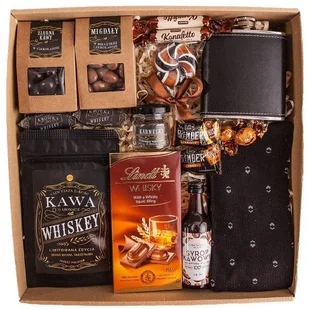 ZESTAW PREZENTOWY KOSZ PREZENT DUŻY dla mężczyzny faceta urodziny 18-99 kawa piersiówka skarpetki - Zestawy upominkowe - miniaturka - grafika 1