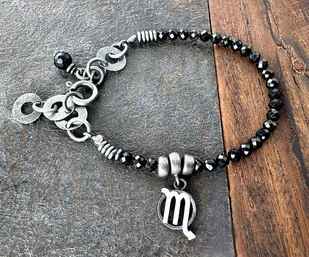 Bransoletka ZODIAK z czarnym turmalinem - SKORPION - Bransoletki - miniaturka - grafika 1