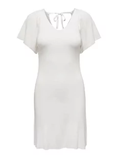 ONLY Damska sukienka ONLLEELO S/S z dekoltem w serek KNT NOOS, Eggnog, S, Eggnog, S - Sukienki - miniaturka - grafika 1