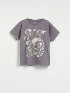 Reserved - T-shirt z nadrukiem - ciemnoszary - Koszulki dla dziewczynek - miniaturka - grafika 1