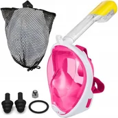 Maski do nurkowania - Maska Do Nurkowania Pływania NIE PARUJE Zestaw S/M SM-7 różowa - miniaturka - grafika 1
