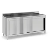 Stoły gastronomiczne - Stół roboczy ze stali nierdzewnej z szafką, 1800 x 600 x 850 mm - miniaturka - grafika 1