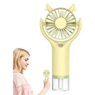 Wentylatory - Akumulatorowy wentylator mgiełkowy z 3 regulowanymi poziomami chłodzenia i zasilaniem USB do domu, na kemping i na zewnątrz, żółty - miniaturka - grafika 1