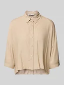 Bluzki damskie - Bluzka koszulowa krótka z czystej wiskozy model ‘ASTRID’ - miniaturka - grafika 1