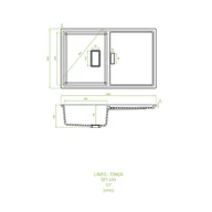 Zlewozmywaki - Laveo Tonga Zlewozmywak granitowy jednokomorowy 50x80 cm beż SPT_411Y - miniaturka - grafika 1